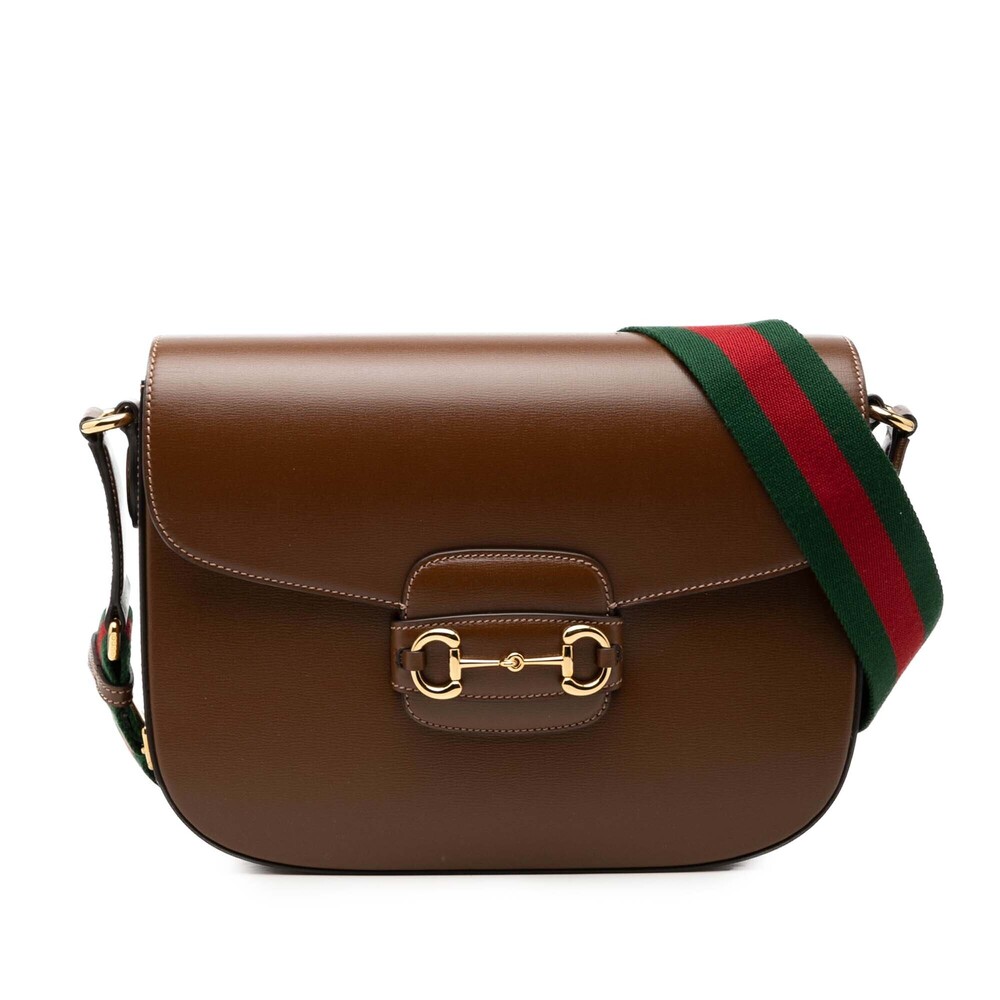 Pre-Loved Gucci Large Calfskin Web Horsebit 1955 Crossbody